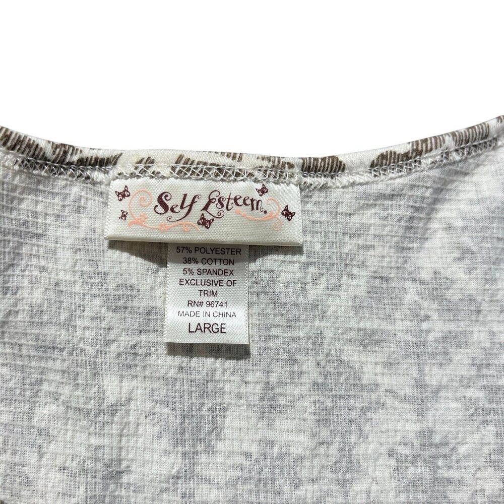 y2k self esteem milkmaid lace runched top babydoll sz L - Picture 7 of 7